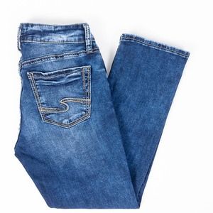 Silver Suki Capri Stretch Womens Jeans Faded Dark Wash Size 27/23